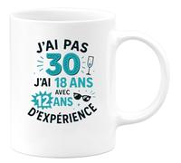 quotedazur - Mug Humour J'ai 18 Ans Avec 12 D'expérience, Pas 30 Idée Cadeau Originale De Tasse Humoristique Pour Homme