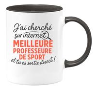 quotedazur - Mug Humour J'ai Cherché La Meilleure Professeure De Sport Sur Internet, Tu Es Sortie Direct ! - Cadeau Parfait Tasse Sport Pour Professeure Dévouée Et Inspirante