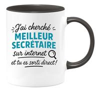 quotedazur - Mug Humour J'ai Cherché Le Meilleur Secrétaire Sur Internet Et Tu Es Sorti Direct ! - Cadeau Parfait Tasse Secretariat Original Et Pratique