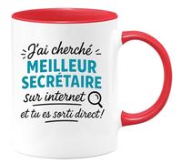 quotedazur - Mug Humour J'ai Cherché Le Meilleur Secrétaire Sur Internet Et Tu Es Sorti Direct ! - Cadeau Parfait Tasse Secretariat Original Et Pratique