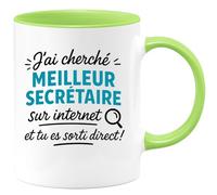 quotedazur - Mug Humour J'ai Cherché Le Meilleur Secrétaire Sur Internet Et Tu Es Sorti Direct ! - Cadeau Parfait Tasse Secretariat Original Et Pratique