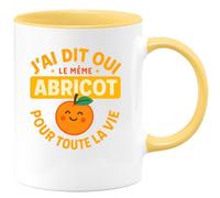 quotedazur - Mug Humour J'ai Dit Oui, Même Abricot Pour Toujours Précieux À Offrir Cadeau Romantique Tasse Femme Idée Unique En Mariage