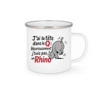 quotedazur - Mug Humour J'ai La Tête Dans Le Q, Heureusement Pas Un Rhino - Humour Homme - Cadeau Humoristique Tasse Originale Pour Homme Au Quotidien