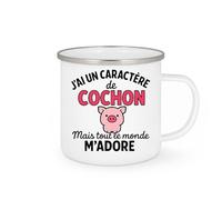 quotedazur - Mug Humour J'ai Un Caractère De Cochon Mais Tout Le Monde M'adore - Idée Cadeau Originale Tasse Humour Caractère Espiègle