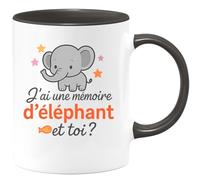 quotedazur - Mug Humour J'ai Une Mémoire D'éléphant Et Toi ? - Idée Cadeau Originale Tasse Mémoire Pour Amis Et Famille