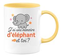 quotedazur - Mug Humour J'ai Une Mémoire D'éléphant Et Toi ? - Idée Cadeau Originale Tasse Mémoire Pour Amis Et Famille