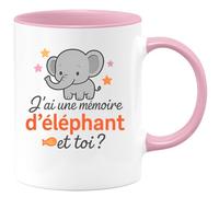 quotedazur - Mug Humour J'ai Une Mémoire D'éléphant Et Toi ? - Idée Cadeau Originale Tasse Mémoire Pour Amis Et Famille
