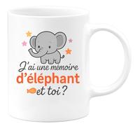 quotedazur - Mug Humour J'ai Une Mémoire D'éléphant Et Toi Idée Cadeau Originale Tasse Pour Amis Famille