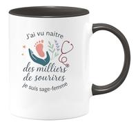 quotedazur - Mug Humour J'ai vu naître des milliers de sourires, je suis sage-femme - Cadeau Sage Femme Femme