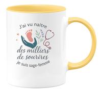 quotedazur - Mug Humour J'ai vu naître des milliers de sourires, je suis sage-femme - Cadeau Sage Femme Femme