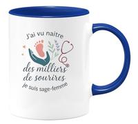 quotedazur - Mug Humour J'ai vu naître des milliers de sourires, je suis sage-femme - Cadeau Sage Femme Femme