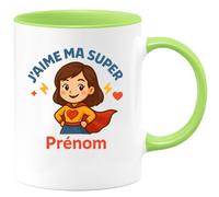 quotedazur - Mug Humour J'aime Ma Super Maman Prénom Cadeau Tasse Personnalisé Parfait Tendre Pour