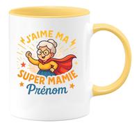 quotedazur - Mug Humour J'aime Ma Super Mamie, Cadeau Personnalisé Avec Prénom, Tasse Spéciale Grand-mère - Cadeau Unique Tasse Personnalisée Pour Grand-mère, Idée Originale À Offrir