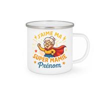 quotedazur - Mug Humour J'aime Ma Super Mamie, Cadeau Personnalisé Avec Prénom, Tasse Spéciale Grand-mère Unique Personnalisée Pour Idée Originale À Offrir