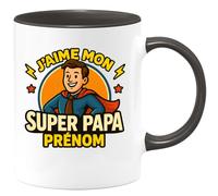 quotedazur - Mug Humour J'aime Mon Super Papa Cadeau Tasse Personnalisée Avec Prénom Original Pour Héros