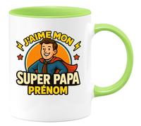 quotedazur - Mug Humour J'aime Mon Super Papa Cadeau Tasse Personnalisée Avec Prénom Original Pour Héros