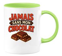 quotedazur - Mug Humour Jamais Sans Mon Chocolat : La Tasse Idéale Pour Les Amatrices De Douceur - Idée Cadeau Originale Tasse Chocolat Pour Amateurs Gourmands