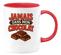 quotedazur - Mug Humour Jamais Sans Mon Chocolat : La Tasse Idéale Pour Les Amatrices De Douceur - Idée Cadeau Originale Tasse Chocolat Pour Amateurs Gourmands