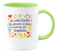quotedazur - Mug Humour Je collectionne les dessins d'élèves comme des trophées - Cadeau Maître d'école Homme
