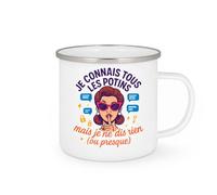 quotedazur - Mug Humour Je Connais Tous Les Potins Mais Ne Dis Rien (Ou Presque) Cadeau Départ Collègue