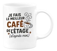 quotedazur - Mug Humour Je Fais Le Meilleur Café De L'étage (D'après Moi) Cadeau Départ Collègue