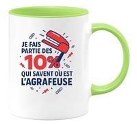 quotedazur - Mug Humour Je Fais Partie Des 10% Qui Savent Où Est L'agrafeuse - Cadeau Départ Collègue