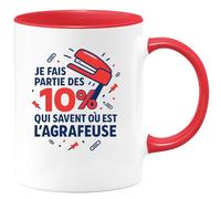 quotedazur - Mug Humour Je Fais Partie Des 10% Qui Savent Où Est L'agrafeuse Cadeau Départ Collègue