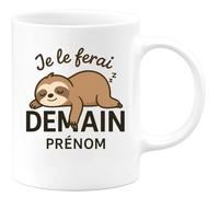 quotedazur - Mug Humour Je Le Ferai Demain Prénom - Idéal Cadeau Amusant Tasse Motivation Personnalisée