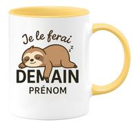 quotedazur - Mug Humour Je Le Ferai Demain Prénom Idéal Cadeau Amusant Tasse Motivation Personnalisée