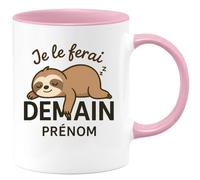 quotedazur - Mug Humour Je Le Ferai Demain Prénom - Idéal Cadeau Amusant Tasse Motivation Personnalisée