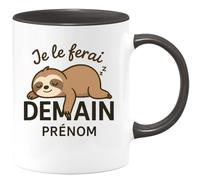 quotedazur - Mug Humour Je Le Ferai Demain Prénom - Idéal Cadeau Amusant Tasse Motivation Personnalisée