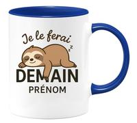 quotedazur - Mug Humour Je Le Ferai Demain Prénom - Idéal Cadeau Amusant Tasse Motivation Personnalisée