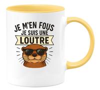 quotedazur - Mug Humour Je M'en Fous, Suis Une Loutre Phrase Drôle Et Décalée Idée Cadeau Tasse Amusante Pour Femme Originale Unique
