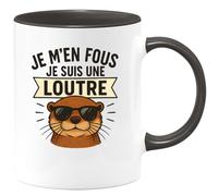 quotedazur - Mug Humour Je M'en Fous, Suis Une Loutre Phrase Drôle Et Décalée Idée Cadeau Tasse Amusante Pour Femme Originale Unique