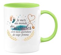 quotedazur - Mug Humour Je mets au monde des miracles, c'est mon quotidien de sage-femme - Cadeau Sage Femme Femme