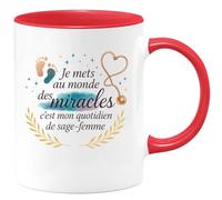 quotedazur - Mug Humour Je mets au monde des miracles, c'est mon quotidien de sage-femme - Cadeau Sage Femme Femme