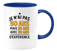 quotedazur - Mug Humour Je N'ai Pas 50 Ans, Juste 20 Ans Avec 30 Ans D'expérience, Cadeau Parfait - Cadeau Original Tasse Humour Pour Homme 50 Ans Expérience