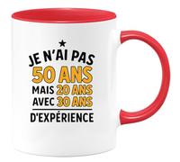 quotedazur - Mug Humour Je N'ai Pas 50 Ans, Juste 20 Avec 30 D'expérience, Cadeau Parfait Original Tasse Pour Homme Expérience