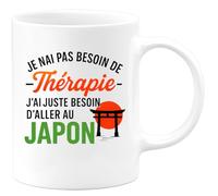 quotedazur - Mug Humour Je N'ai Pas Besoin De Thérapie, J'ai D'aller Au Japon Cadeau Original Tasse Voyage Pour Amateurs D'aventure Et Détente
