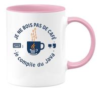 quotedazur - Mug Humour Je ne bois pas de café, je compile du Java - Cadeau Développeur informatique Homme
