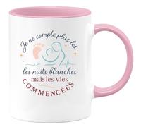 quotedazur - Mug Humour Je ne compte plus les nuits blanches mais les vies commencées - Cadeau Sage Femme Femme