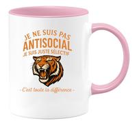 quotedazur - Mug Humour Je Ne Suis Pas Antisocial Je Suis Juste Sélectif - C’Est Toute La Différence - - Idée Cadeau Originale Tasse À Message Pour Homme Unique