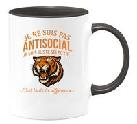 quotedazur - Mug Humour Je Ne Suis Pas Antisocial Juste Sélectif C’Est Toute La Différence Idée Cadeau Originale Tasse À Message Pour Homme Unique