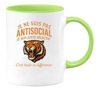quotedazur - Mug Humour Je Ne Suis Pas Antisocial Juste Sélectif C’Est Toute La Différence Idée Cadeau Originale Tasse À Message Pour Homme Unique