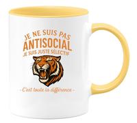 quotedazur - Mug Humour Je Ne Suis Pas Antisocial Juste Sélectif C’Est Toute La Différence Idée Cadeau Originale Tasse À Message Pour Homme Unique