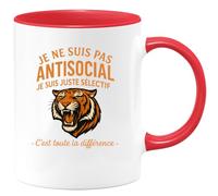 quotedazur - Mug Humour Je Ne Suis Pas Antisocial Juste Sélectif C’Est Toute La Différence Idée Cadeau Originale Tasse À Message Pour Homme Unique
