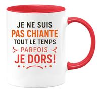 quotedazur - Mug Humour Je Ne Suis Pas Chiante Tout Le Temps Parfois Je Dors! - Idéal Cadeau Originale Tasse Humoristique Pour Elle