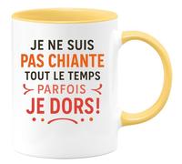 quotedazur - Mug Humour Je Ne Suis Pas Chiante Tout Le Temps Parfois Je Dors! - Idéal Cadeau Originale Tasse Humoristique Pour Elle