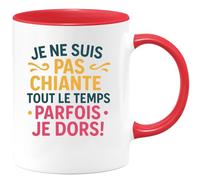 quotedazur - Mug Humour Je Ne Suis Pas Chiante Tout Le Temps Parfois Je Dors - Idée Cadeau Amusante Tasse Humoristique Femme Originale