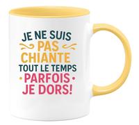 quotedazur - Mug Humour Je Ne Suis Pas Chiante Tout Le Temps Parfois Je Dors - Idée Cadeau Amusante Tasse Humoristique Femme Originale